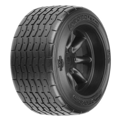 PRM1013918 1/10 PROTOform VTA Rear 31mm VTA Tires Mounted 12mm Black Wheels (2)