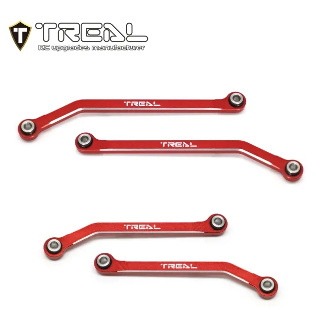 X003Q5IIA1 TREAL Aluminum 7075 High Clearance Links Set (4pcs) Chassis Lower Links for TRX4M 1/18 RC Crawler-RED
