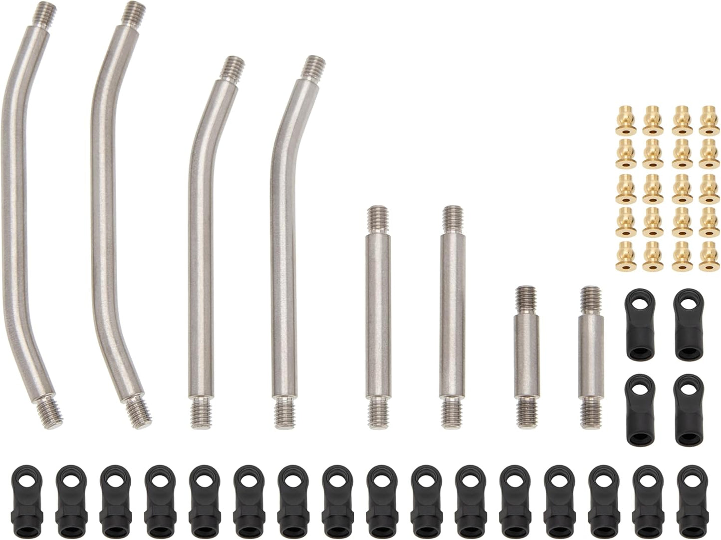 MEUS Racing SCX24 Deadbolt B17 Double Bent Links High Clearance Chassis Links Set for Axial 1/24 RC Crawler (Titanium)