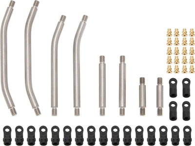 MEUS Racing SCX24 Deadbolt B17 Double Bent Links High Clearance Chassis Links Set for Axial 1/24 RC Crawler (Titanium)