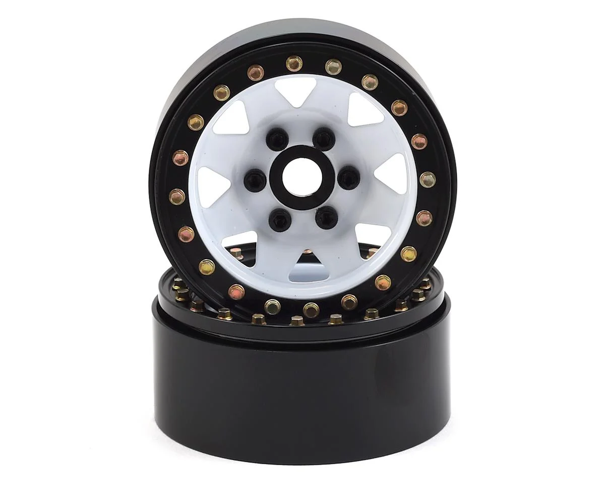 SSD00251 1.9"" Steel 8 Spoke Beadlock Wheels (White) (2)