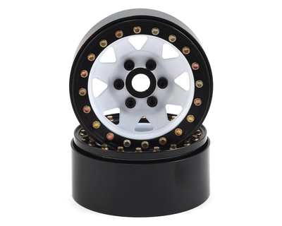 SSD00251 1.9"" Steel 8 Spoke Beadlock Wheels (White) (2)