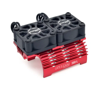 INTC32804RED Heatsink & Twin Cooling Fan for 380/390 Size Motor