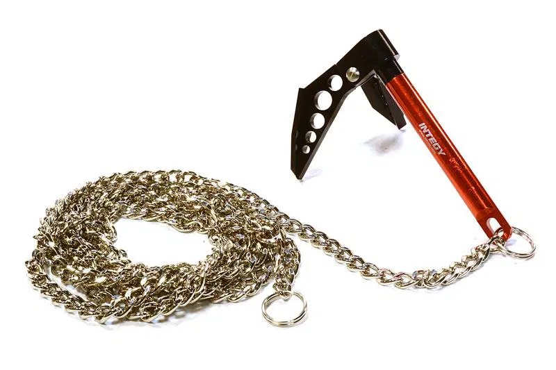 INTC26411BLACK Billet Machined Realistic Scale Model Portable Winch Anchor w/ Chain 1/10