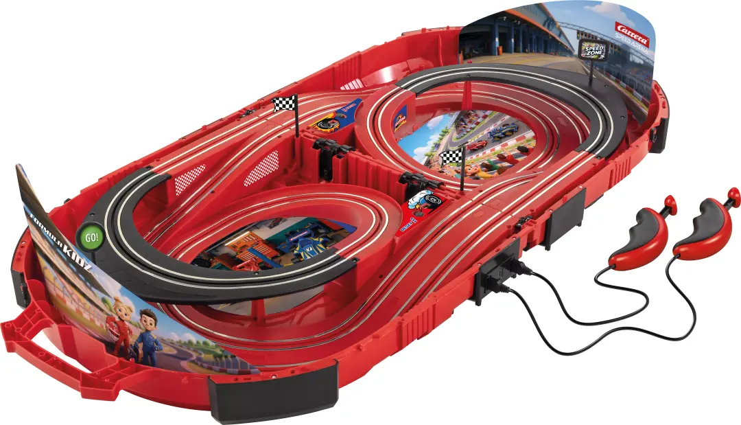 20016004 Carrera Speed Arena Formula Kidz 1/50 Slot Car Racing Track Set w/Fireflash & Thunderbold Cars