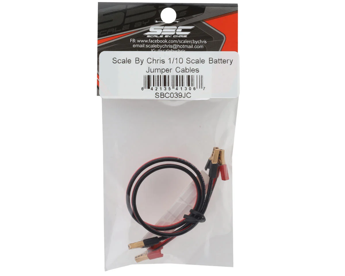 SBC039JC Scale By Chris 1/10 Scale Battery Jumper Cables Scale Accessory