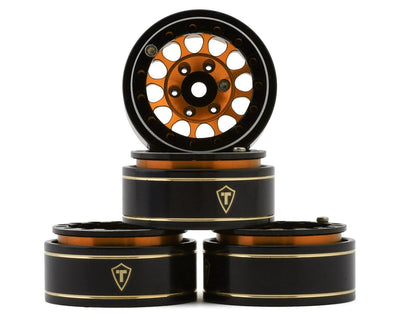 X003ZQM0Q9 Treal Hobby Type I 1.0" Classic 12-Spoke Beadlock Wheels (Orange)