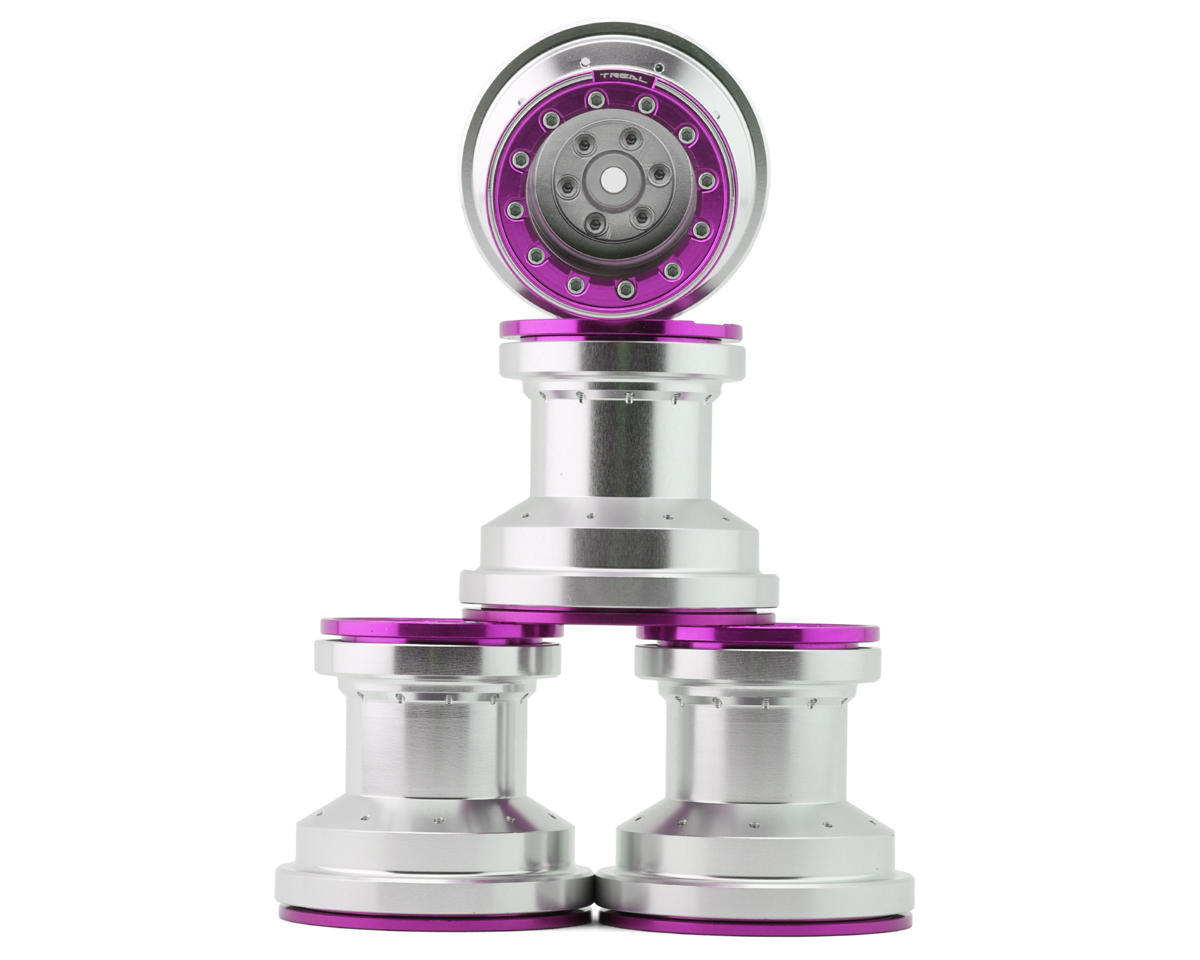 TLHTLMT18-59 Beadlock Wheels Set of 4 1/18 LMT Silver Purple