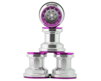 TLHTLMT18-59 Beadlock Wheels Set of 4 1/18 LMT Silver Purple