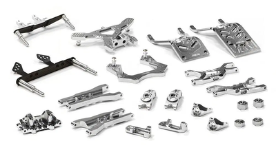 INTT8651SILVER Complete Billet Machined Suspension Upgrade Kit for 1/10 Stampede 2WD