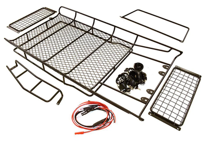 INTC27218BLACK Realistic Full Roof Rack 335x182x42mm w/LED Lights