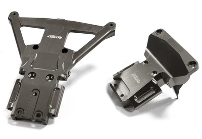 INTC25302GREY Machined Aluminum Front & Rear Bulkhead 1/10 4X4 LCG