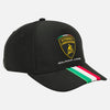 400023320001 Automobili Lamborghini Squadra Corse Tri-Color Italian Flag Hat - Black