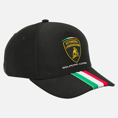400023320001 Automobili Lamborghini Squadra Corse Lamborghini Fan Gear Tri-Color Italian Flag Hat - Black