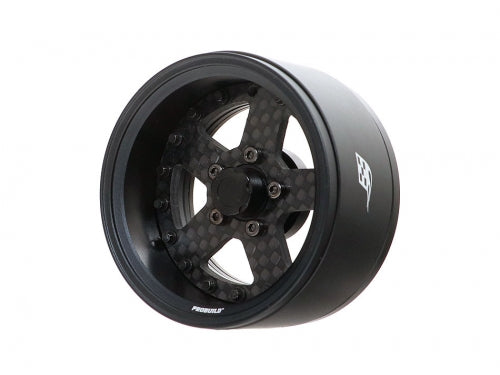 BRPB009MBKCF ProBuild™ 1.9" CF5 Adjustable Offset Aluminum Beadlock Wheels (2) Matte Black/Carbon Fiber