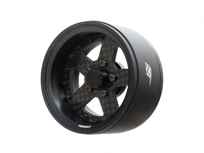 BRPB009MBKCF ProBuild™ 1.9" CF5 Adjustable Offset Aluminum Beadlock Wheels (2) Matte Black/Carbon Fiber