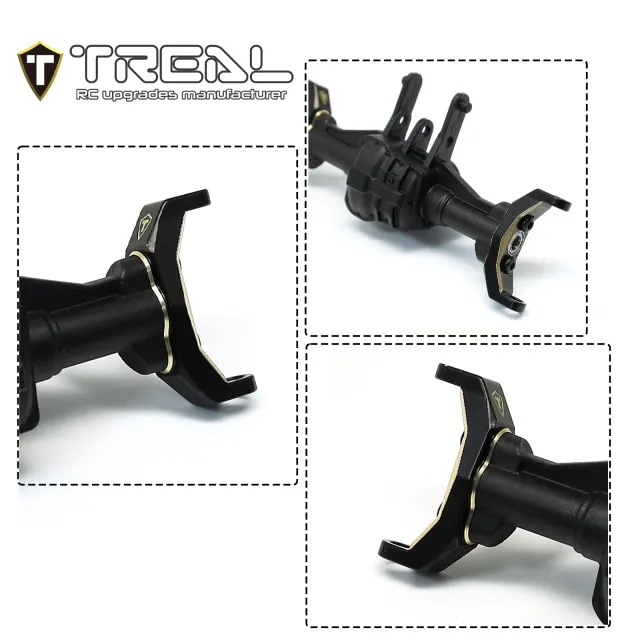 X003QSBGGB TREAL Brass Front C Hubs Caster Blocks 5.2g/pc (2P) L&R Heavy Weight Upgrades for 1/18 TRX4M Defender Bronco
