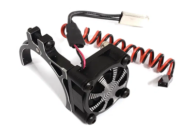 INTC30116BLACK Alloy Motor Mount + Cooling Fan for TRX-4 & SCX10 (Motor: 36mm O.D.)