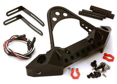 INTC28789BLACK Realistic Front Alloy Bumper w/LED & w/40-43mm Mount