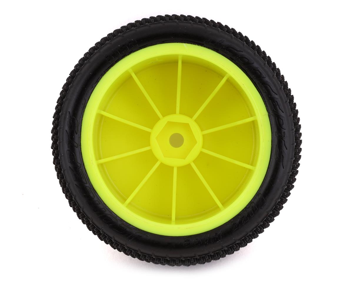 JCO3152-201021 JConcepts Fuzz Bite LP 2.2" Pre-Mounted Rear Buggy Carpet Tires (Yellow) (2) (Pink) w/12mm Hex
