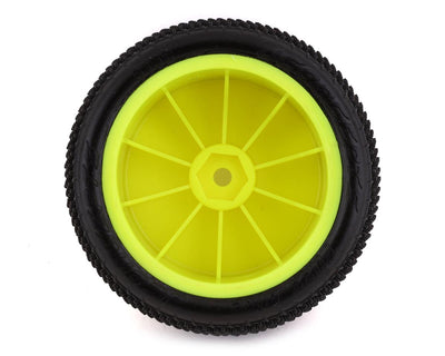 JCO3152-201021 JConcepts Fuzz Bite LP 2.2" Pre-Mounted Rear Buggy Carpet Tires (Yellow) (2) (Pink) w/12mm Hex