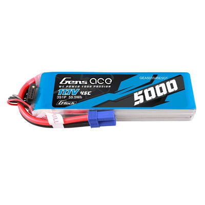 GEA503S45E5GT Gens Ace G-Tech Smart 3S LiPo Battery 45C (7.4V/5000mAh) w/EC5 Connector