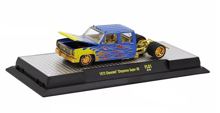 M2Machines 63800-FL01 1:64th Scale 1973 Chevy Cheyenne Super Truck 2023 NYTF Limited Edition-CHASE!
