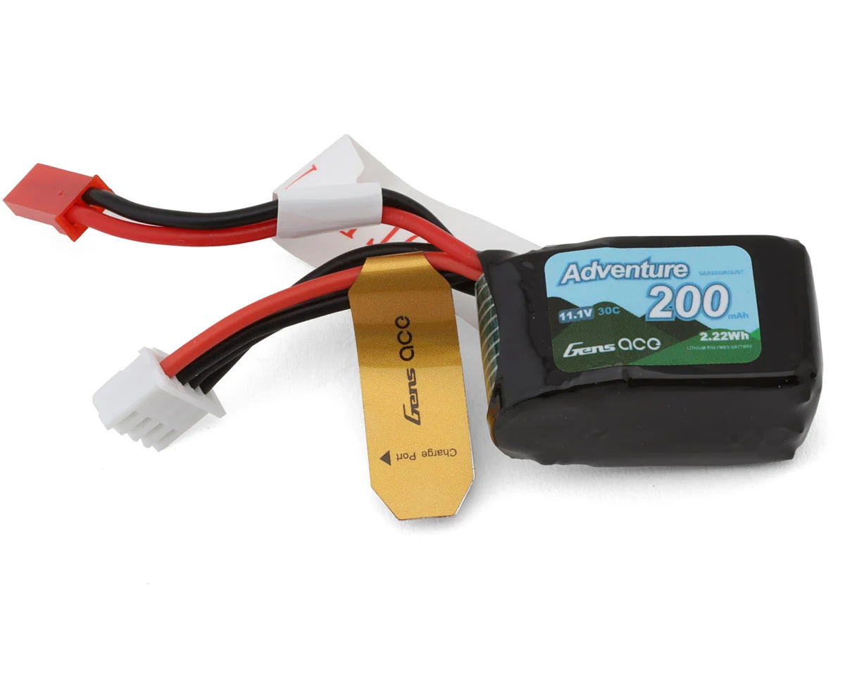 GEA2003S30JST Gens Ace 3S 30C Adventure LiPo Battery Pack (11.1V/200mAh) w/JST Connector