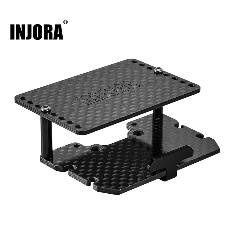 INJ4M-103 INJORA Double Decker Carbon Fiber Tray Battery ESC Receiver Tray for 1/18 TRX4M