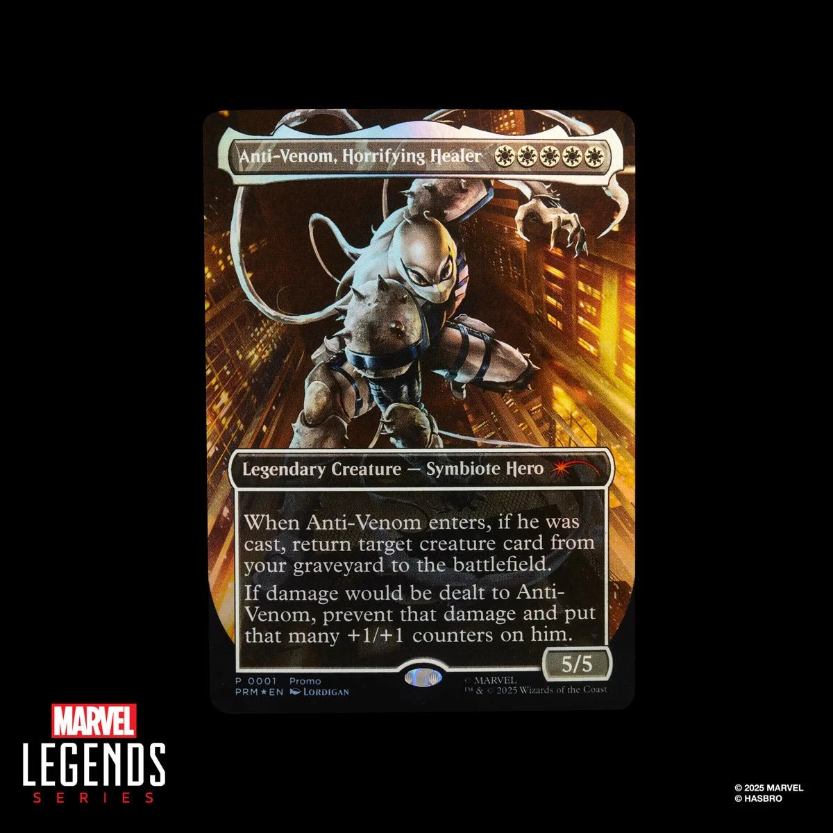 HSG0640 Spider-Man Marvel Legends Series Magic: The Gathering Agent Anti-Venom 6-Inch Action Figure and Card
