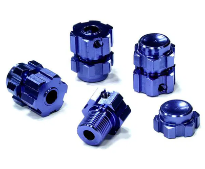 INTT4134BLUE Machined Wheel 17mm Hex Adapter(4) +6mm Offset 1/10