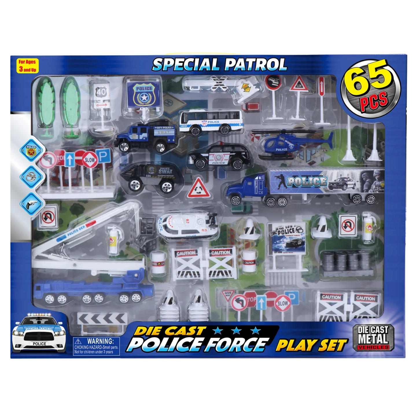 LUPS537D Die Cast Police Force Play Set