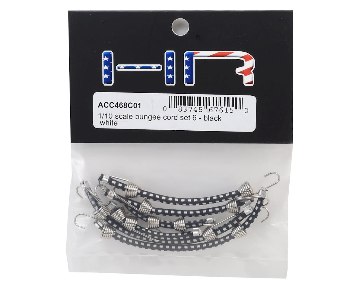 HRACC468C01 - 1:10 Scale elastic cord Set (6) Black W/ White