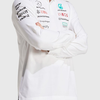 JX0757 Mercedes AMG Petronas Formula 1 2025 Men's Team Long Sleeve Polo Shirt - White -