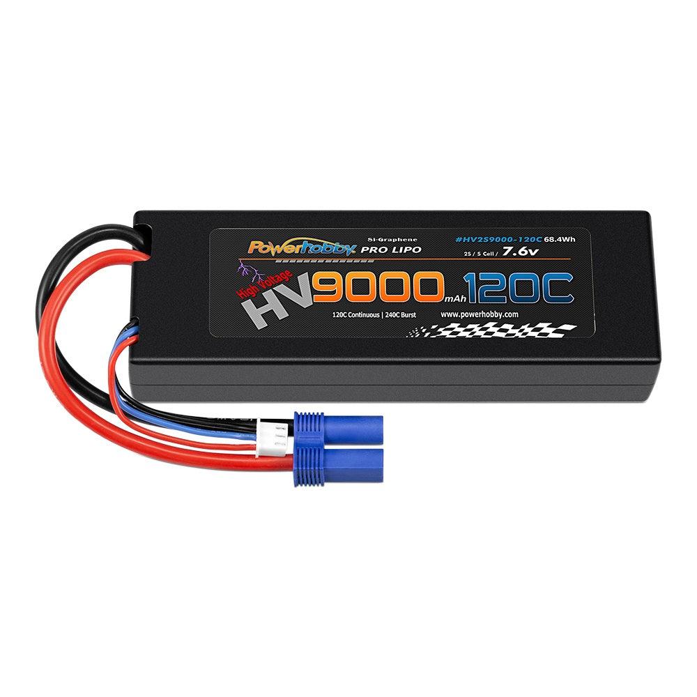 PH2S-9000MAH-120C-EC5 Powerhobby 2S 7.6V HV+ Graphene 9000MAh 120C Lipo Battery W EC5 Plug