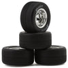 1RC5563 1RC Racing Pre-Mounted 1/18 Asphalt Late Model Hoosier Tires (Chrome) (4) (F/R) (Soft)