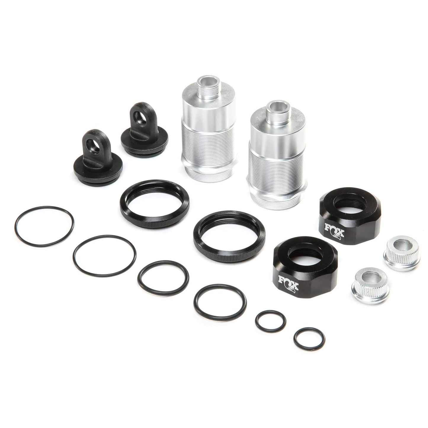 LOS253026 Shock Body Set, Silver with Fox Caps