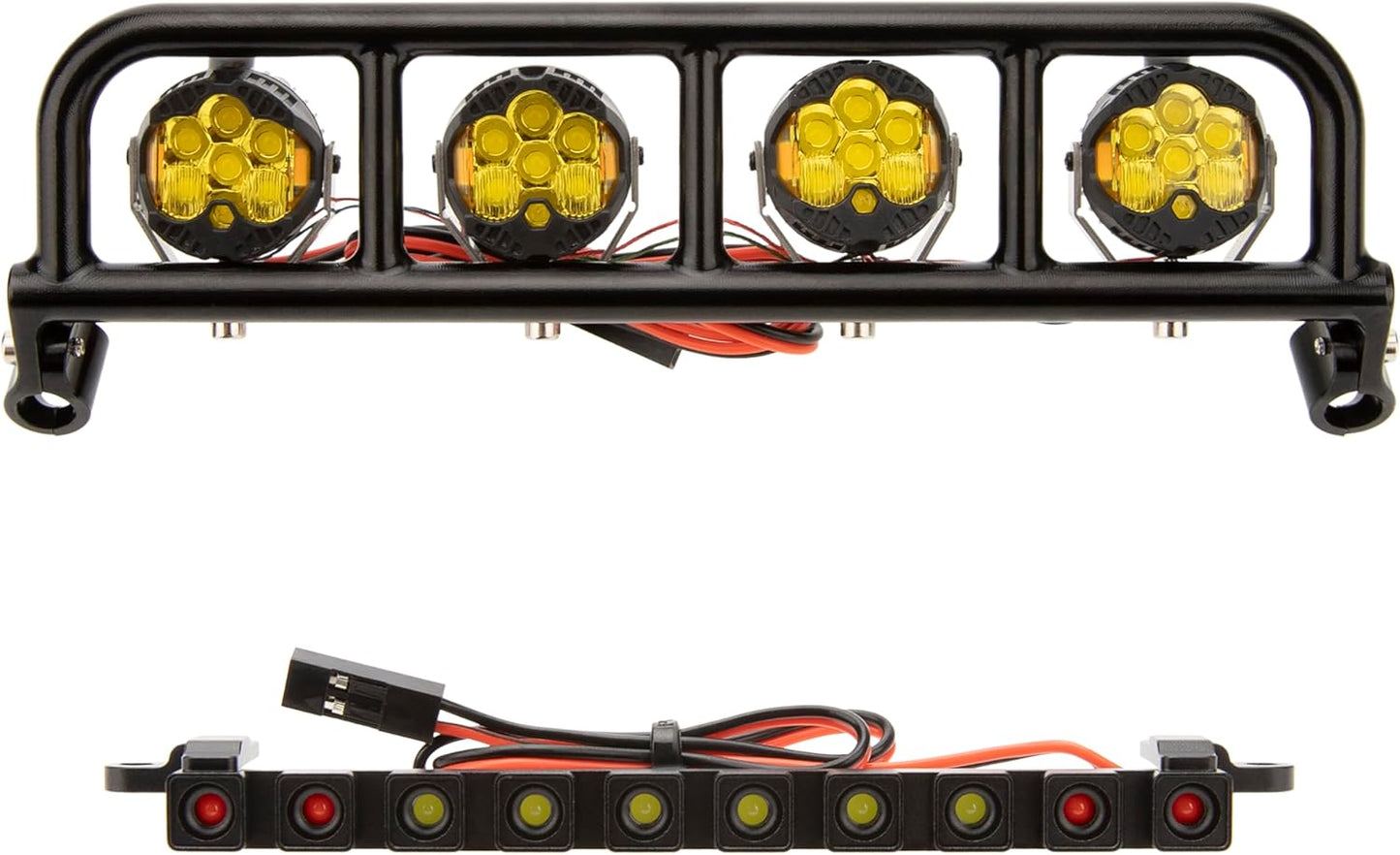 MEUS Racing RC LED Round Roof Light & High Mounted Tail Light For 1/10 Vanquish H10 Optic