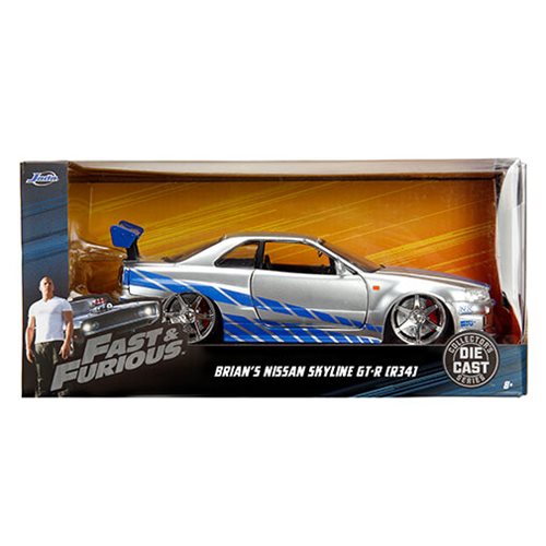 MJ97184 JD 1:32 F&F Brian's Nissan 2002 Skyline GT-R R34 SIL