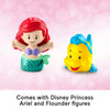 comes with disney princess ariel and flounder figures