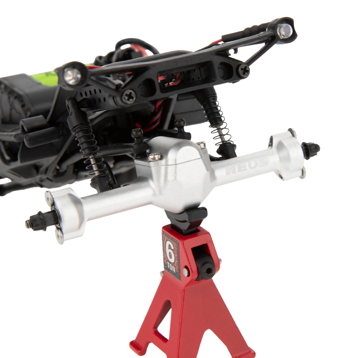 MEUS Racing SCX30 Axle Housing with Diff Covers and Steering Knuckles (Silver)