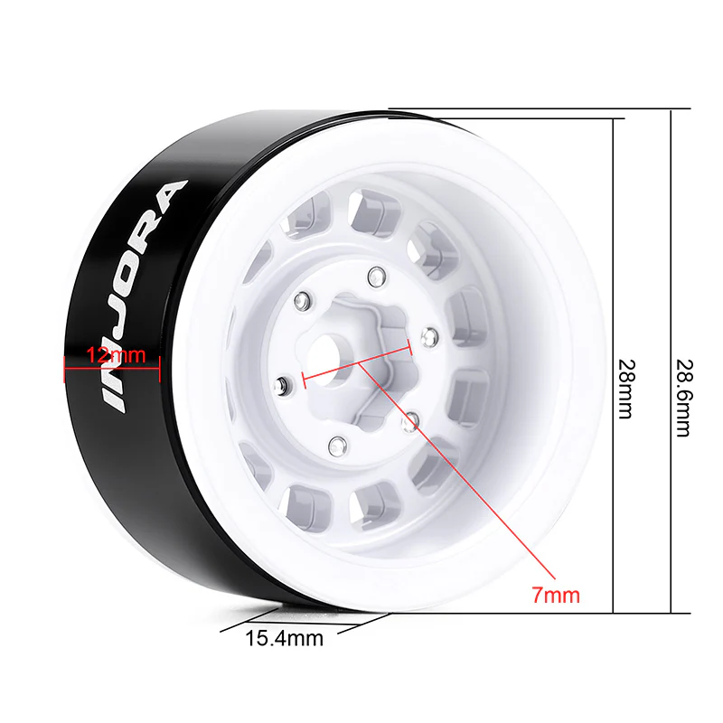 DGW-1056WH INJORA 1.0" Aluminum Wheels for Micro Crawlers (W1056) - White