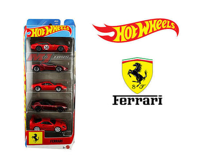 HWJLN12 HotWheels Ferrari 5 pack Dino 206 Gt, SF90 Stradale, 365 GTB4 C, 12 Cilindri, F40 Competizione