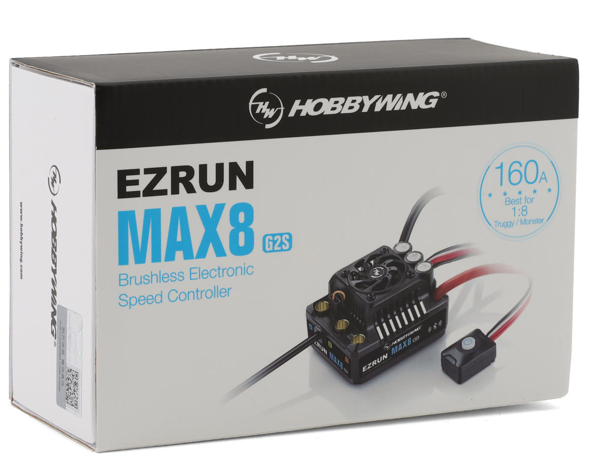 HWA30103205 Hobbywing EZRun Max8 G2s 1/8 Waterproof Brushless ESC w/XT90 Plug