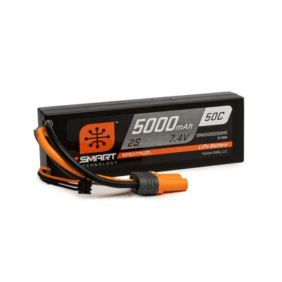 SPMX50002S50H5 7.4V 5000mAh 2S 50C Smart Hardcase LiPo Battery: IC5