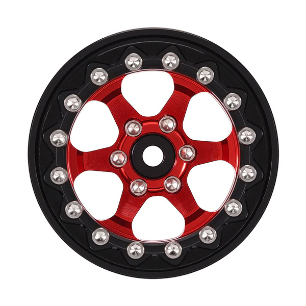 YQW-1313RD INJORA 1.3" Aluminium -5.25mm Offset Wheels for Micro Crawlers (W1313) - RED