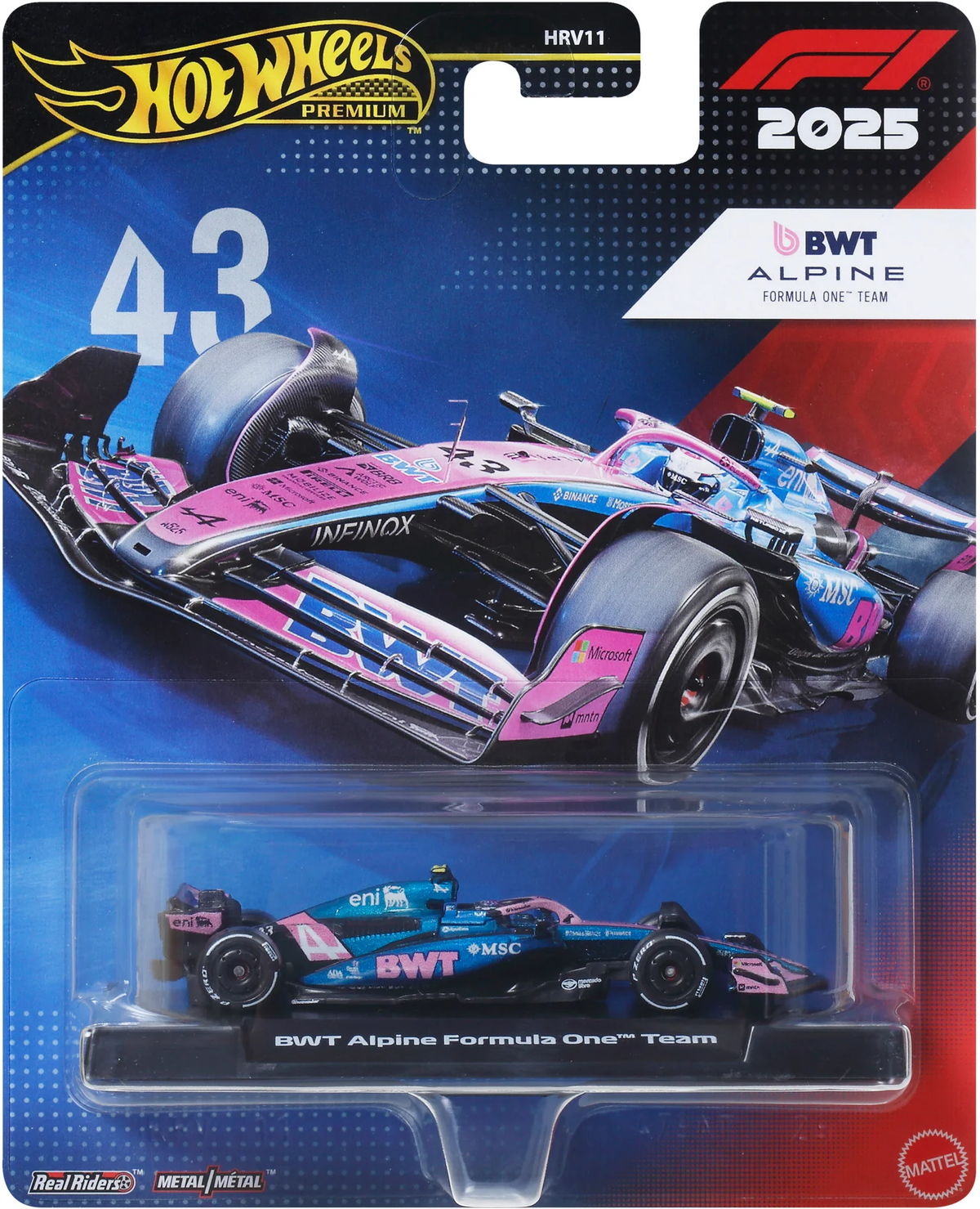 HWJKD94 Hot Wheels Premium BWT Alpine Formula One Team #43