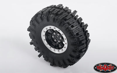 Z-W0195 Raceline Monster 2.2 Aluminum Beadlock Rock Crawler Wheels (4) (Black/Silver)