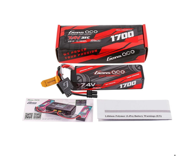 GEA172S35E2GT Gens Ace G-Tech Smart 2S Hardcase LiPo Battery 35C (7.4V/1700mAh) w/iEC2 Connector