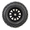 PRO1012713 Badlands 3.8" Tire w/F-11 17mm 1/2" Offset MT Wheel (2) (Black)